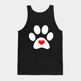 Cute Dog Gifts with Dog Pawprint Stencil Tank Top